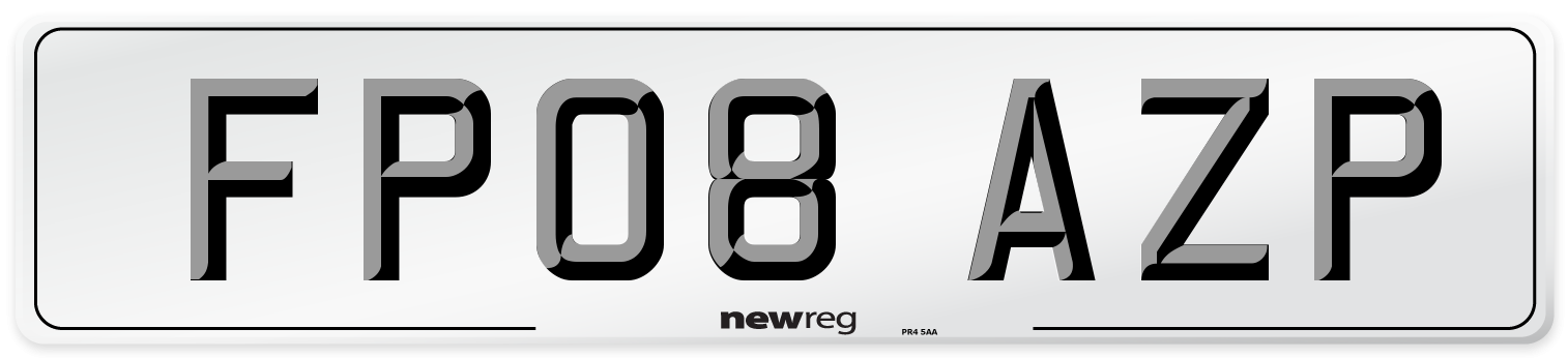 FP08 AZP Number Plate from New Reg